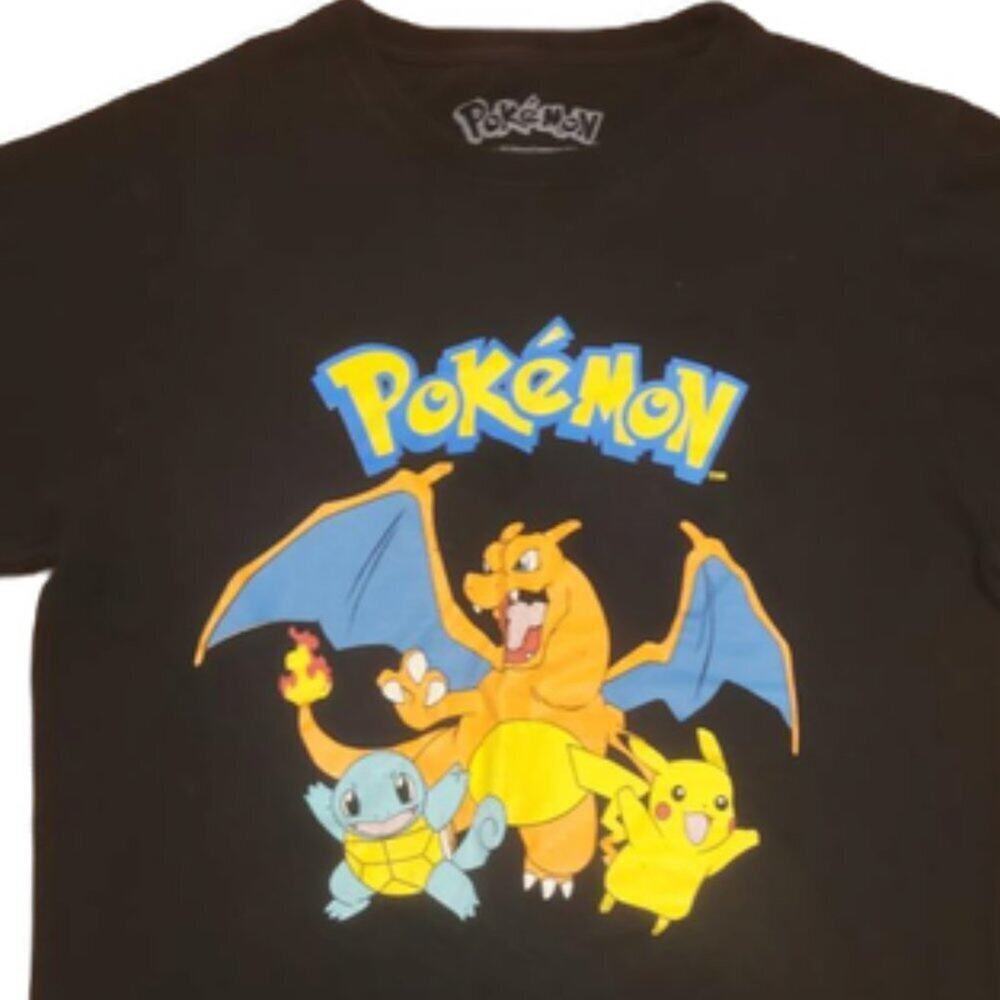 Pokemon Black Shirt Medium Pickachu Squirtle Charizard